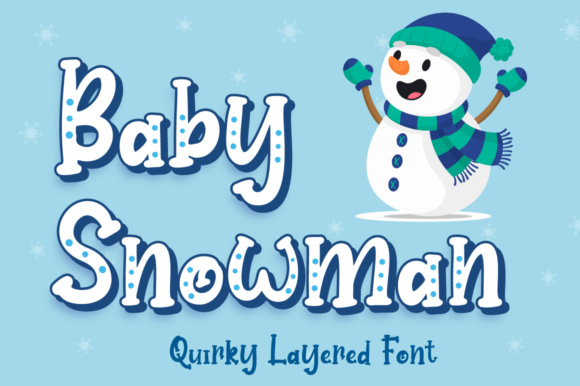 Baby Snowman Display Font for Winter Crafts