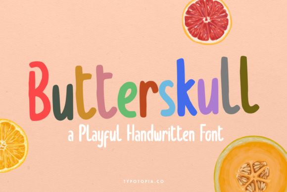 Butterskull: A Colorful Cartoon Display Font for Handmade Shop Branding