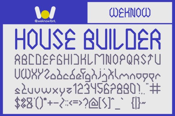 House Builder: A Techno Display Font for Bold Brand Identity