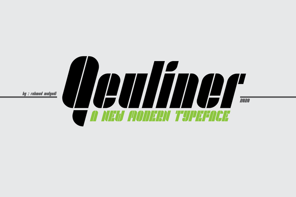 Qeuliner: A Modern and Futuristic Display Font for Editorial Design